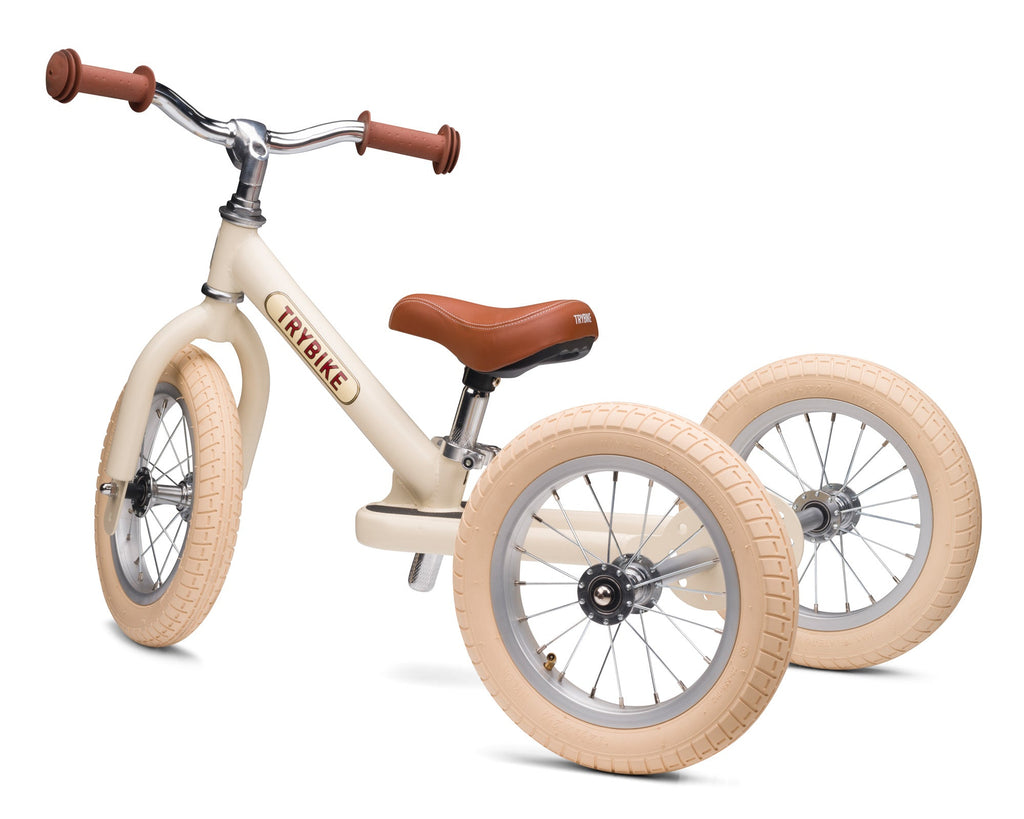 Trybike Steel 2-in-1 Balance Trike: Vintage Cream