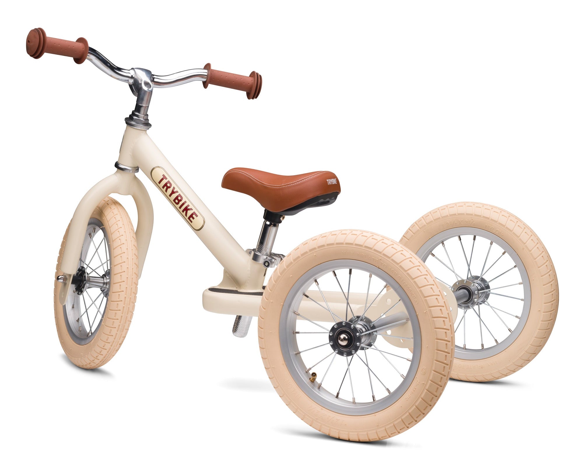 Trybike Steel 2-in-1 Balance Trike: Vintage Cream