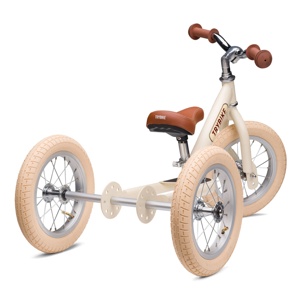 Trybike Steel 2-in-1 Balance Trike: Vintage Cream
