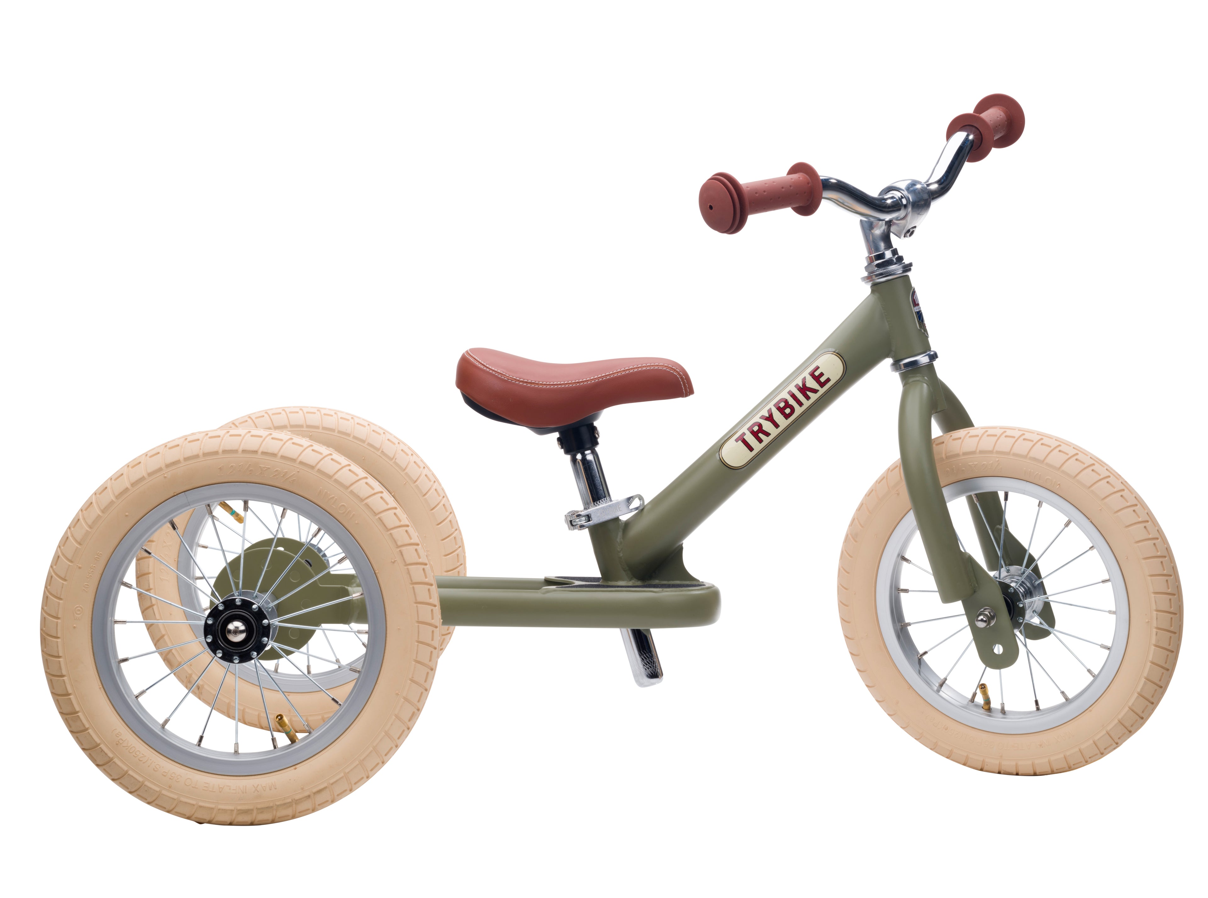 Trybike Steel 2-in-1 Balance Trike: Vintage Green