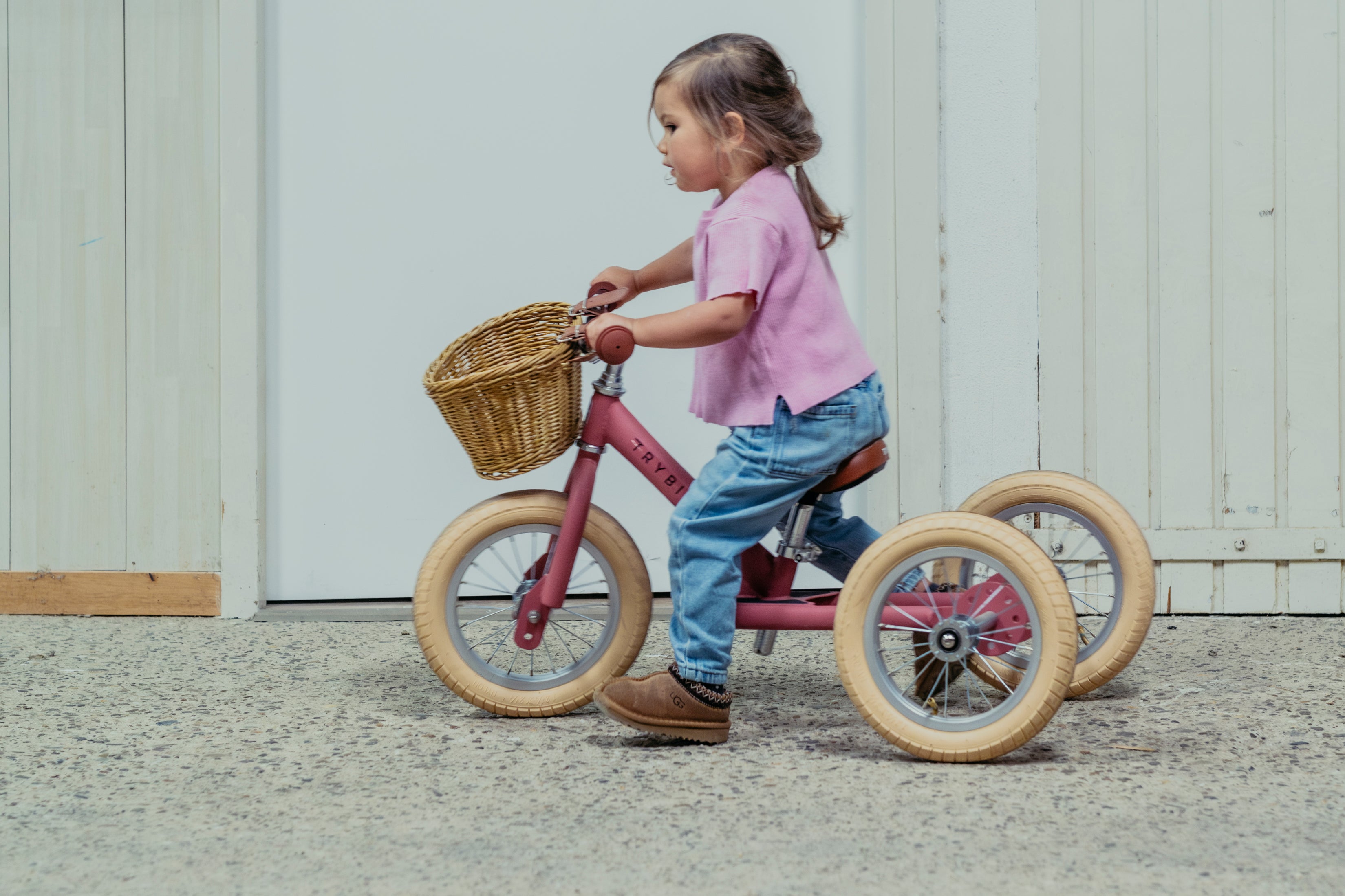 Trybike Steel 2-in-1 Balance Trike: Vintage Pink
