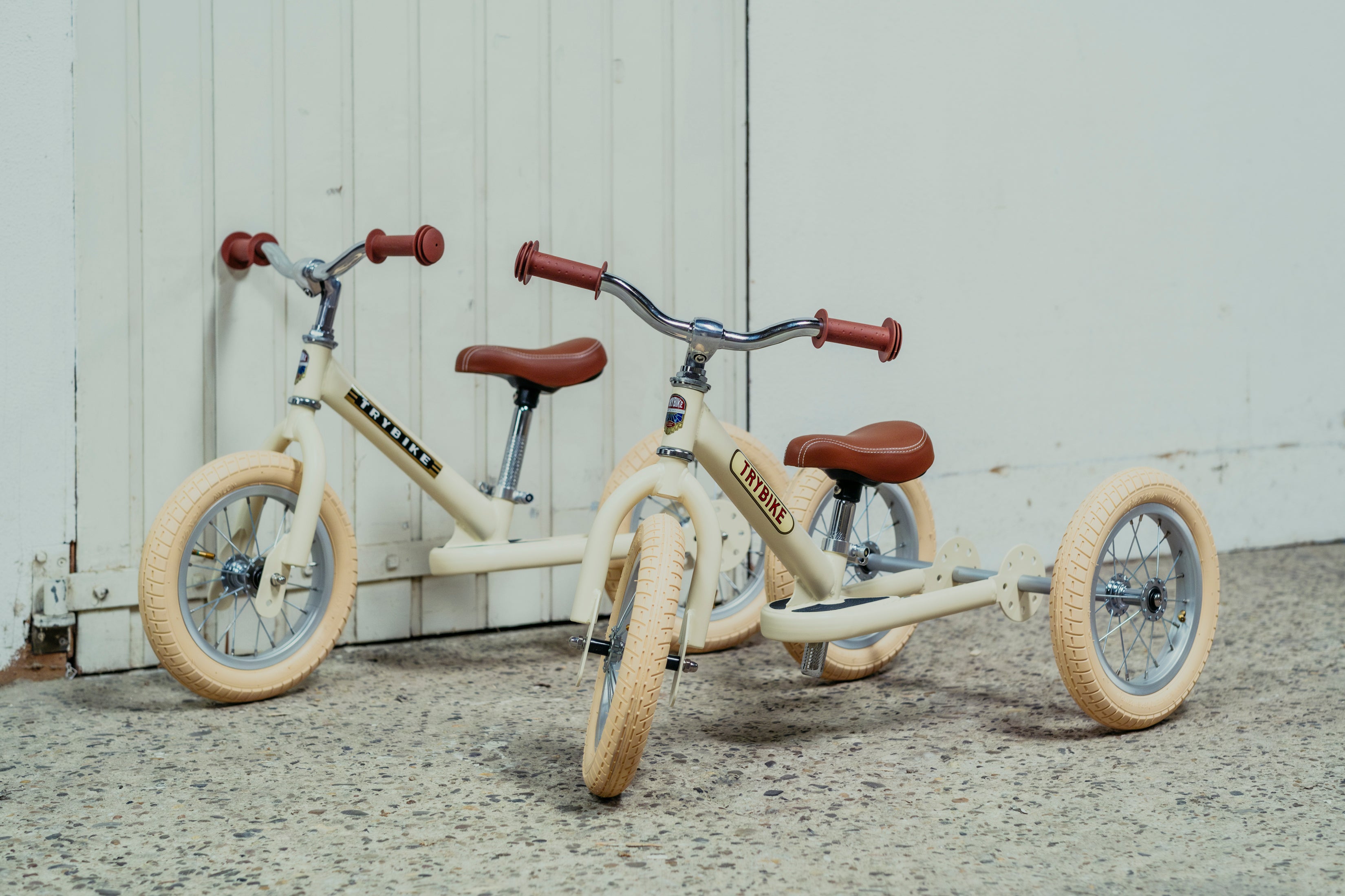 Trybike Steel 2-in-1 Balance Trike: Vintage Cream