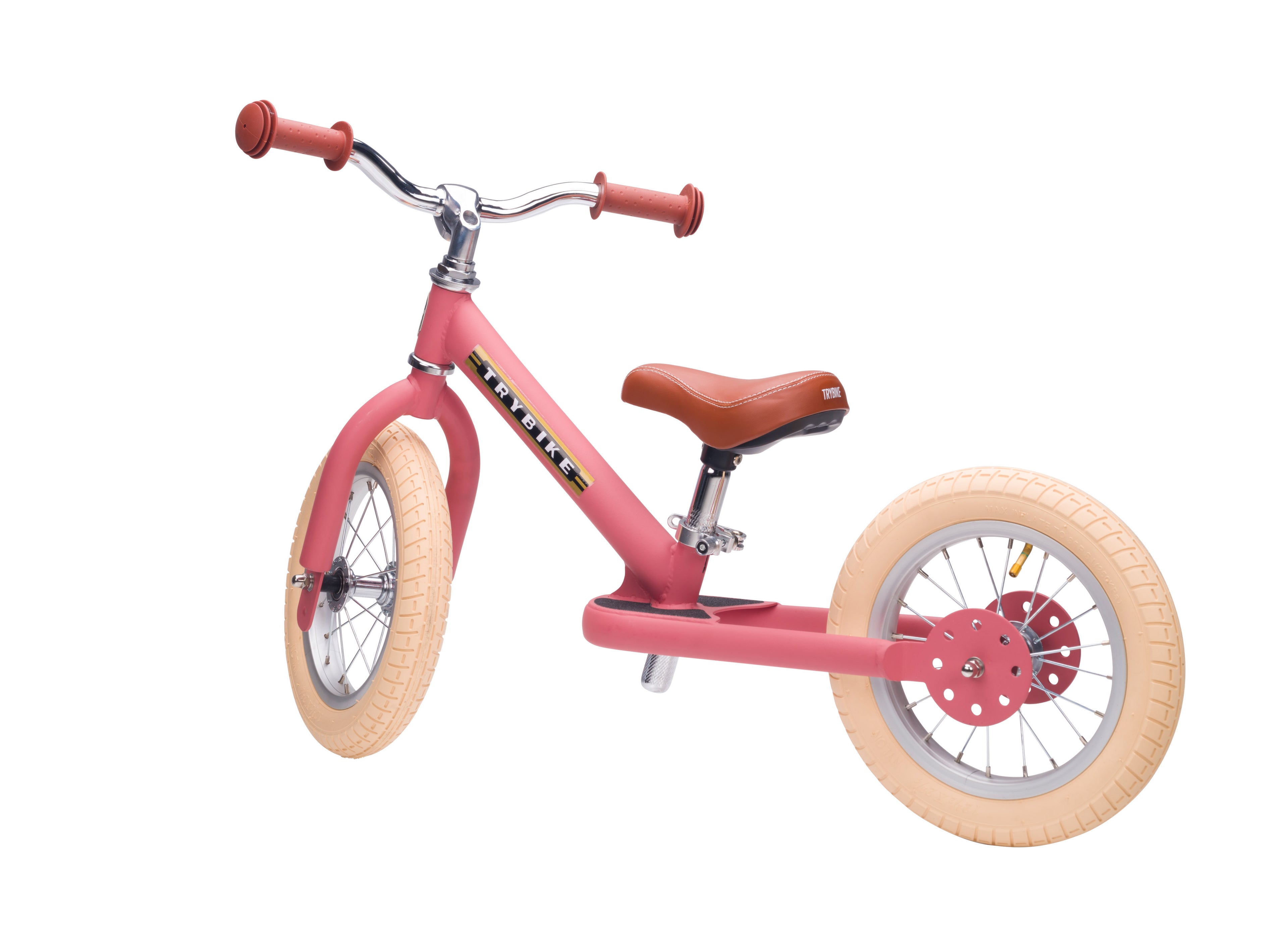 Trybike Steel 2-in-1 Balance Trike: Vintage Pink