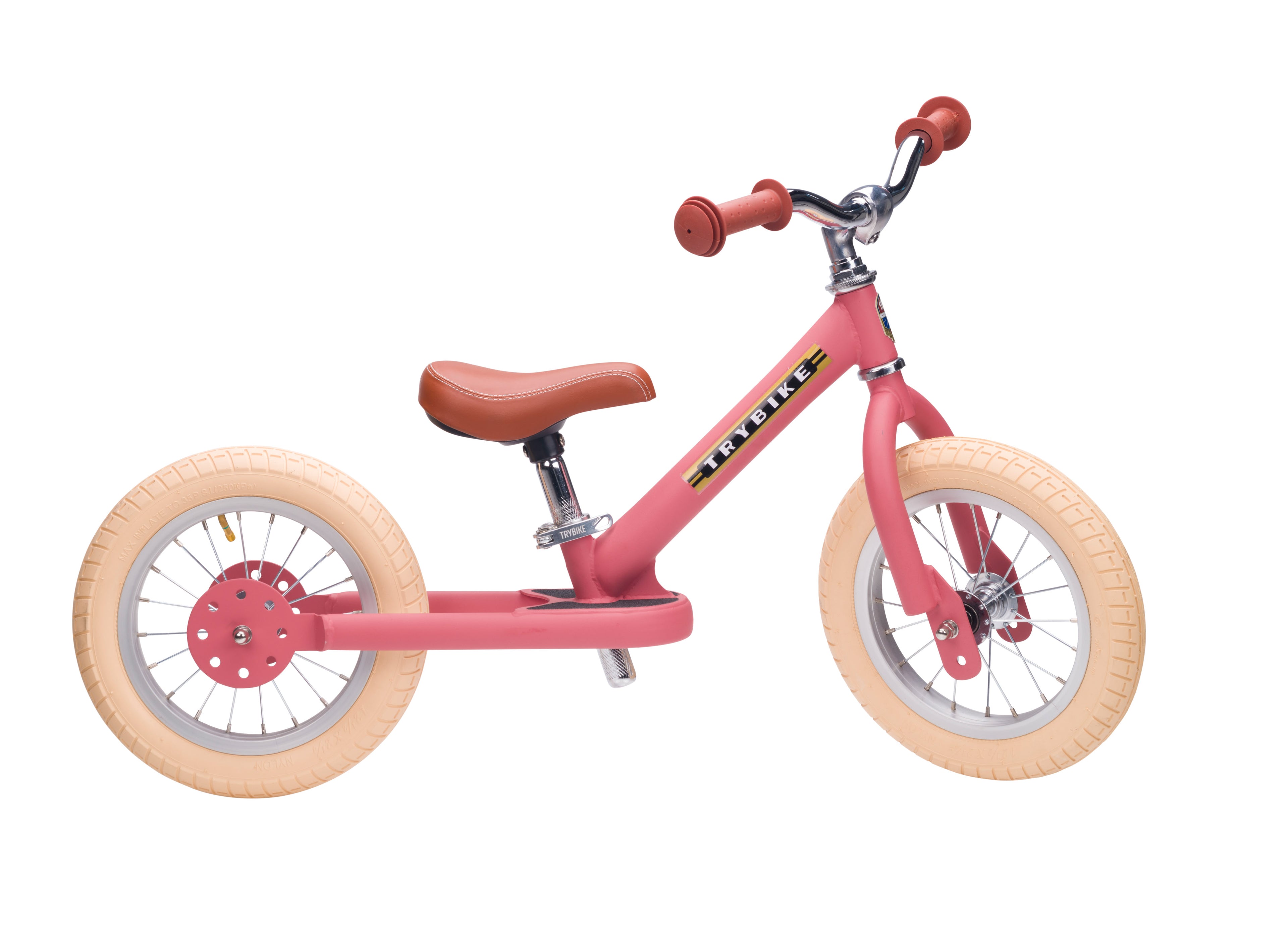 Trybike Steel 2-in-1 Balance Trike: Vintage Pink