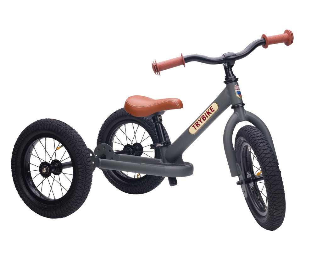Trybike Steel 2-in-1 Balance Trike: Vintage Grey