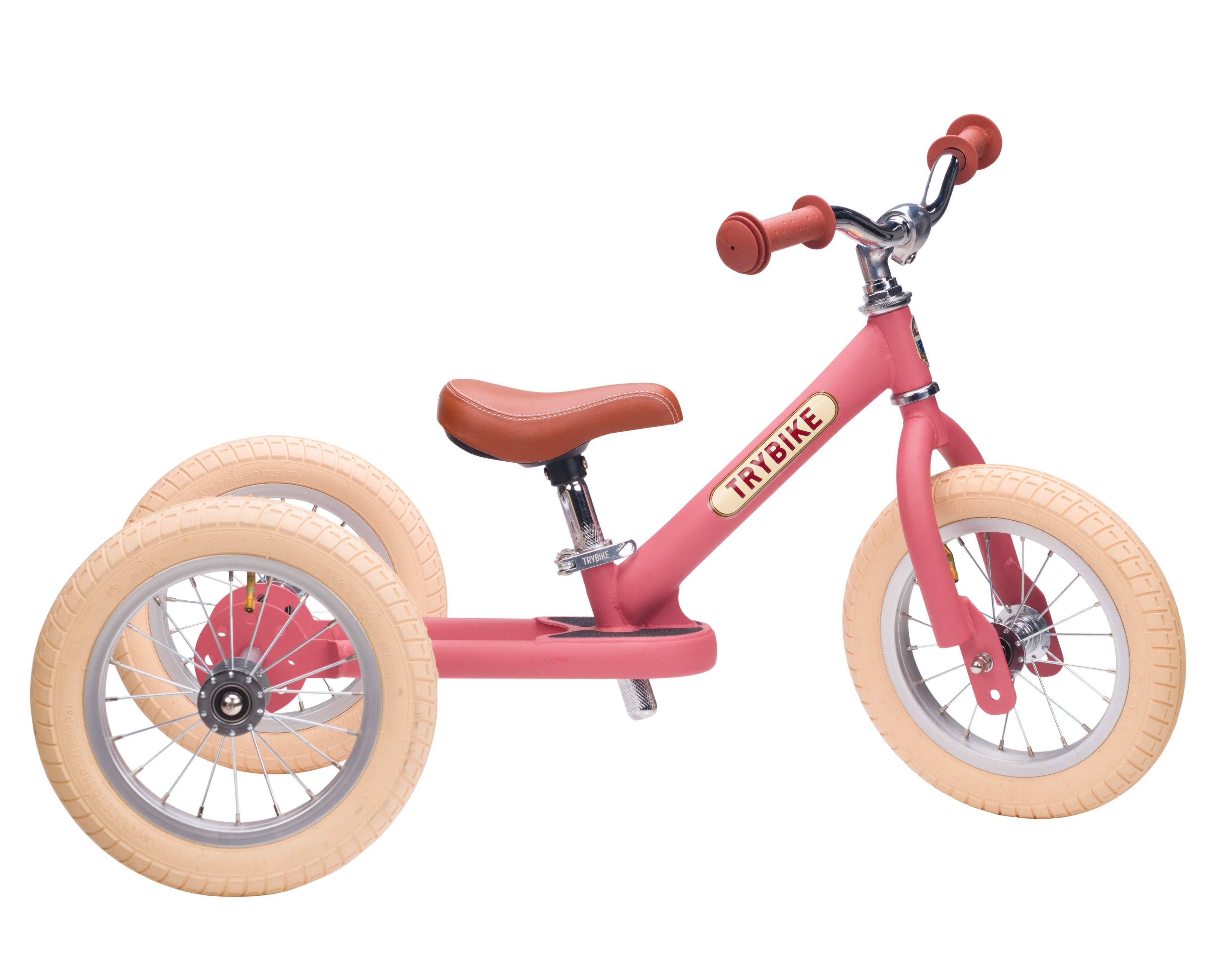 Trybike Steel 2-in-1 Balance Trike: Vintage Pink