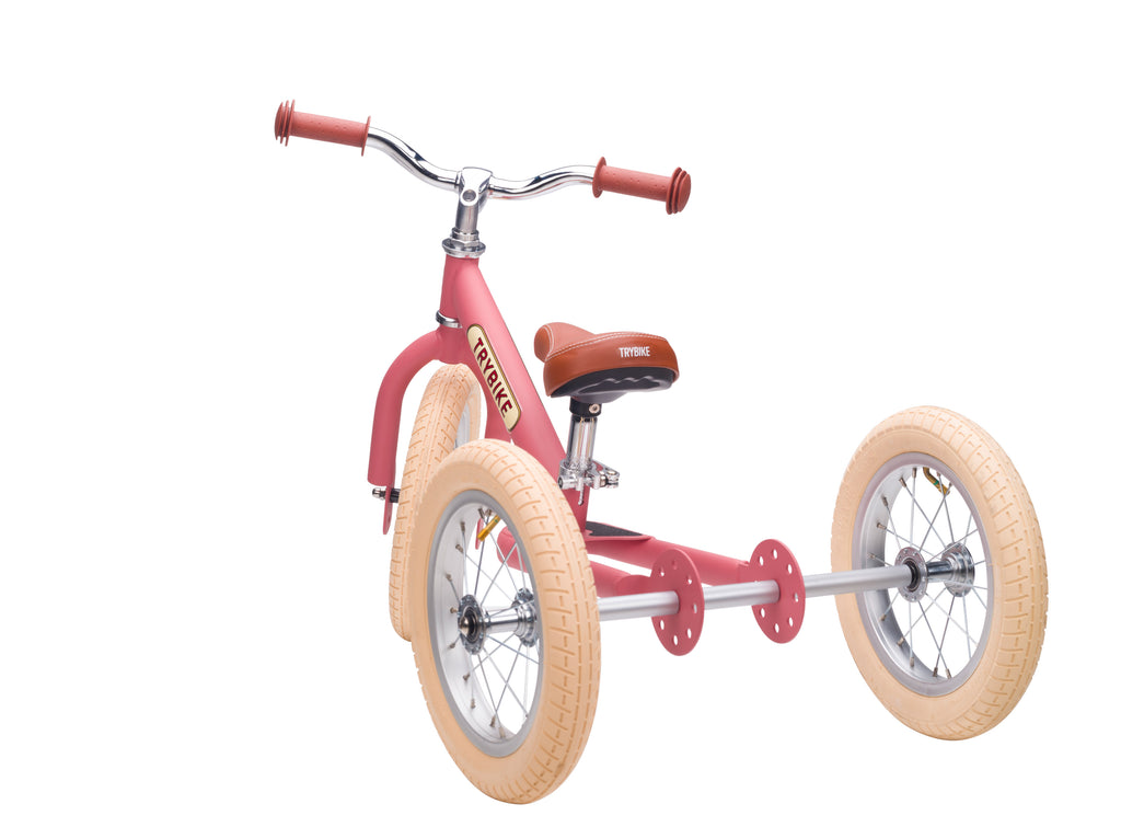 Trybike Steel 2-in-1 Balance Trike: Vintage Pink